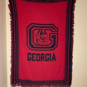 Red and Black Georgia Bulldogs Throw Blanket University Of Georgia Afghan 65X42